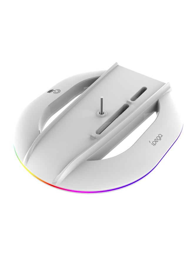 أبيجا حامل رأسي RGB لملحقات PS5 Slim/Digital/Pro مع منفذي USB (14 تأثيرًا ضوئيًا)، حامل مُطوّر لجهاز بلاي ستيشن 5 Slim Disc/Digital - Image 4